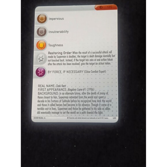 Heroclix Crisis set Superman (Kingdom Come) #105 Chase figure w/card 2008 - Picture 3 of 6